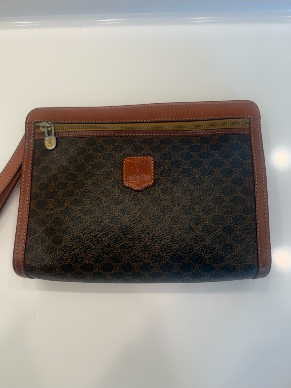 Authentic CELINE Vintage Macadam Monogram Clutch